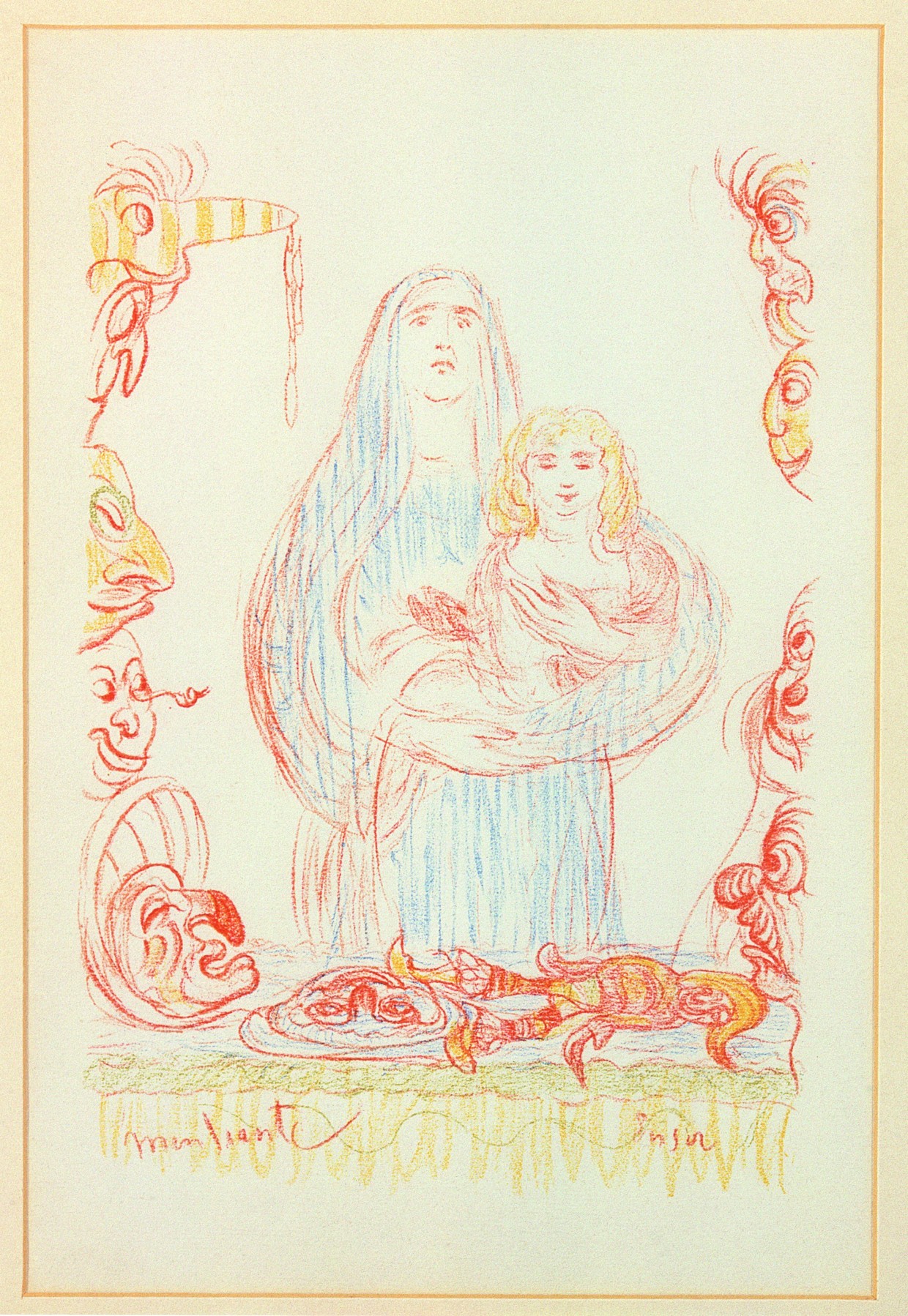 James Ensor, De bedelares, gepubliceerd in La Gamme d'Amour, 1929, collectie Mu.ZEE, inv. SM001762
