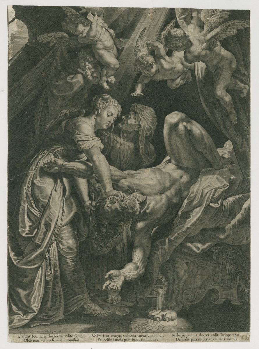 Peter Paul Rubens (ontwerper), Cornelis Galle I (graveur en uitgever), Judith onthoofdt Holofernes